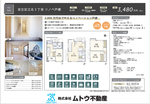 リノベーション物件　江北3丁目戸建て住宅